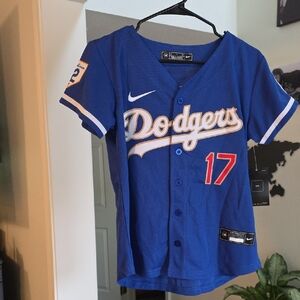 Nike Blue and White Dodgers Jersey
